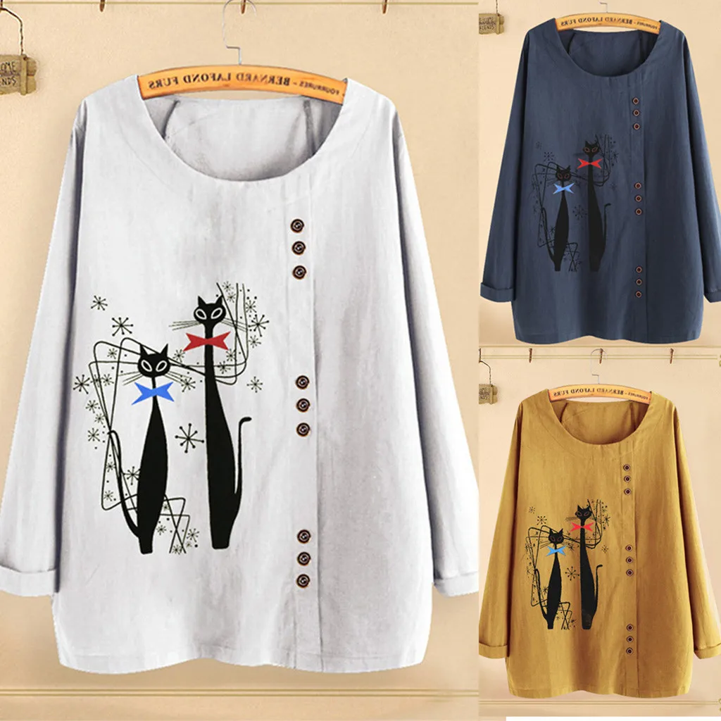 2019 Tshirt Women Casual Plus Size O-Neck Print Loose Button Long Sleeve Tops Camiseta Mujer Top Women Harajuku Poleras T Shirt
2019 Tshirt Women Casual Plus Size O-Neck Print Loose Button Long Sleeve Tops Camiseta Mujer Top Women Harajuku Poleras T Shirt