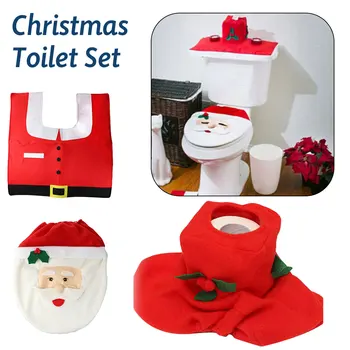 3Pcs/Set Toilet Seat Cover Santa Toilet Seat Cover Toilet Foot Seat Cover Christmas Decorations Rug Bathroom Toilet Accessories 
3Pcs/Set Toilet Seat Cover Santa Toilet Seat Cover Toilet Foot Seat Cover Christmas Decorations Rug Bathroom Toilet Accessories