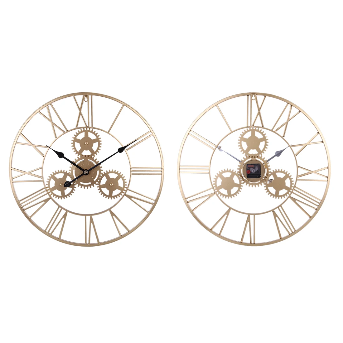 24 Inches 60cm Iron Hollow Roman Numeral Silent Gear Modern Wall Clock Home Living Room Kitchen Washroom Decor - Golden Silver
24 Inches 60cm Iron Hollow Roman Numeral Silent Gear Modern Wall Clock Home Living Room Kitchen Washroom Decor - Golden Silver