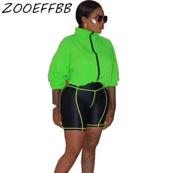 ZKYZWX Casual Neon 2 Piece Set Tracksuit Festival Clothing Long Sleeve Zipper Top + Striped Biker Shorts Set Two Piece Outfits
ZKYZWX Casual Neon 2 Piece Set Tracksuit Festival Clothing Long Sleeve Zipper Top + Striped Biker Shorts Set Two Piece Outfits