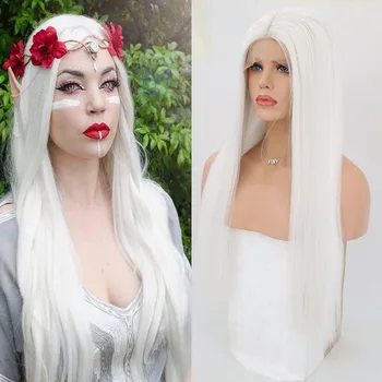 RONGDUOYI Long Silky Straight Wigs for Women Heat Resistant Synthetic Lace Front Wig Middle Part White Fiber Hair Cosplay Wigs
RONGDUOYI Long Silky Straight Wigs for Women Heat Resistant Synthetic Lace Front Wig Middle Part White Fiber Hair Cosplay Wigs