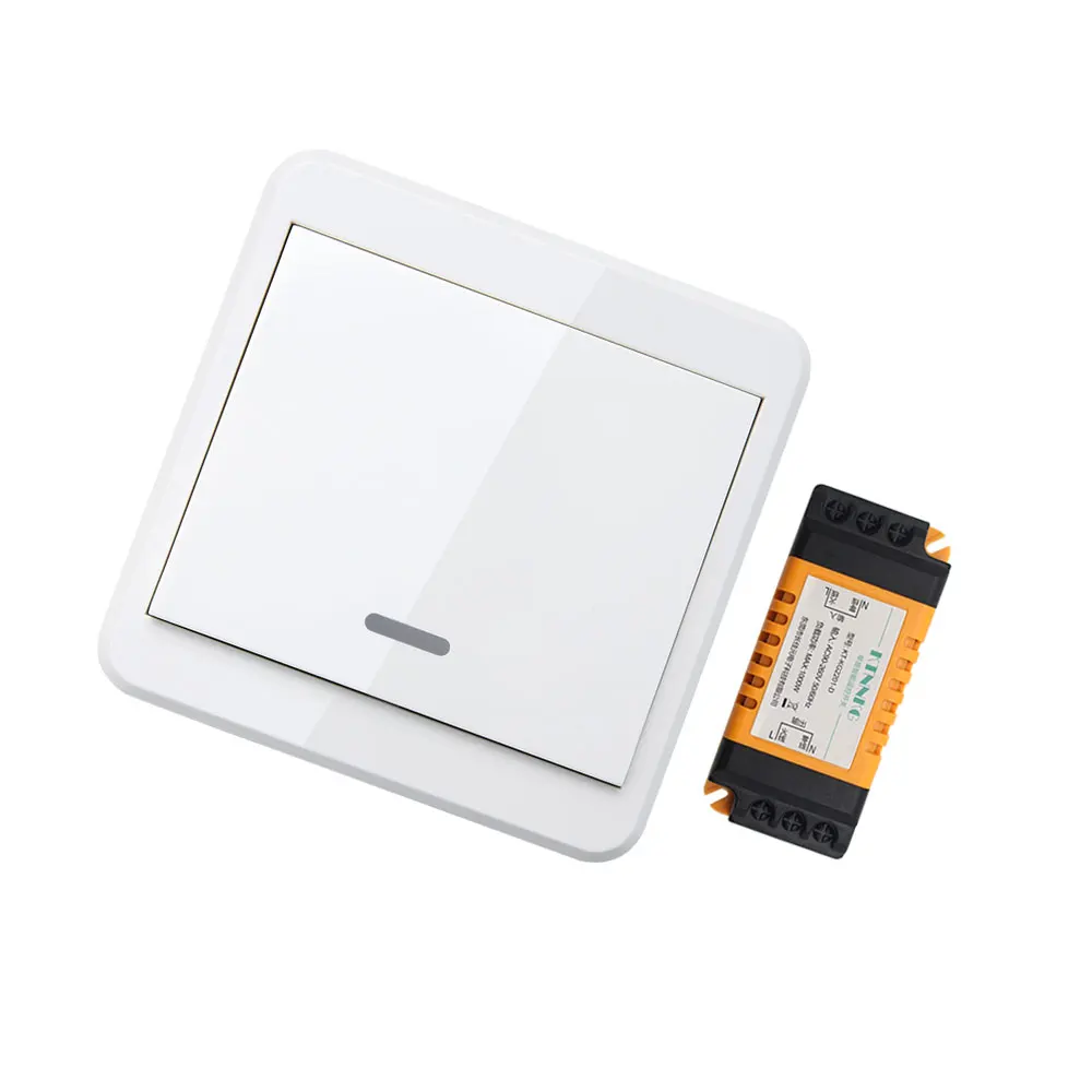 220V 1Gang Default off wireless light switch kit no wiring remote timer receiver for bulb fan electrical ceiling light 433Mhz
220V 1Gang Default off wireless light switch kit no wiring remote timer receiver for bulb fan electrical ceiling light 433Mhz