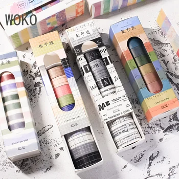 WOKO 10Rolls Basic Painted Grid Black White English Morandi Collage Crayon Draw Sticker Washi Tape DIY Scrapbooking Masking Tape
WOKO 10Rolls Basic Painted Grid Black White English Morandi Collage Crayon Draw Sticker Washi Tape DIY Scrapbooking Masking Tape