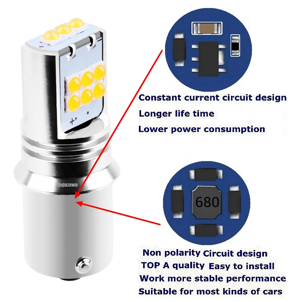 2 шт. 1156 BA15S P21W R5W супер яркий 1800Lm светодиодный автоматический сигнал поворота