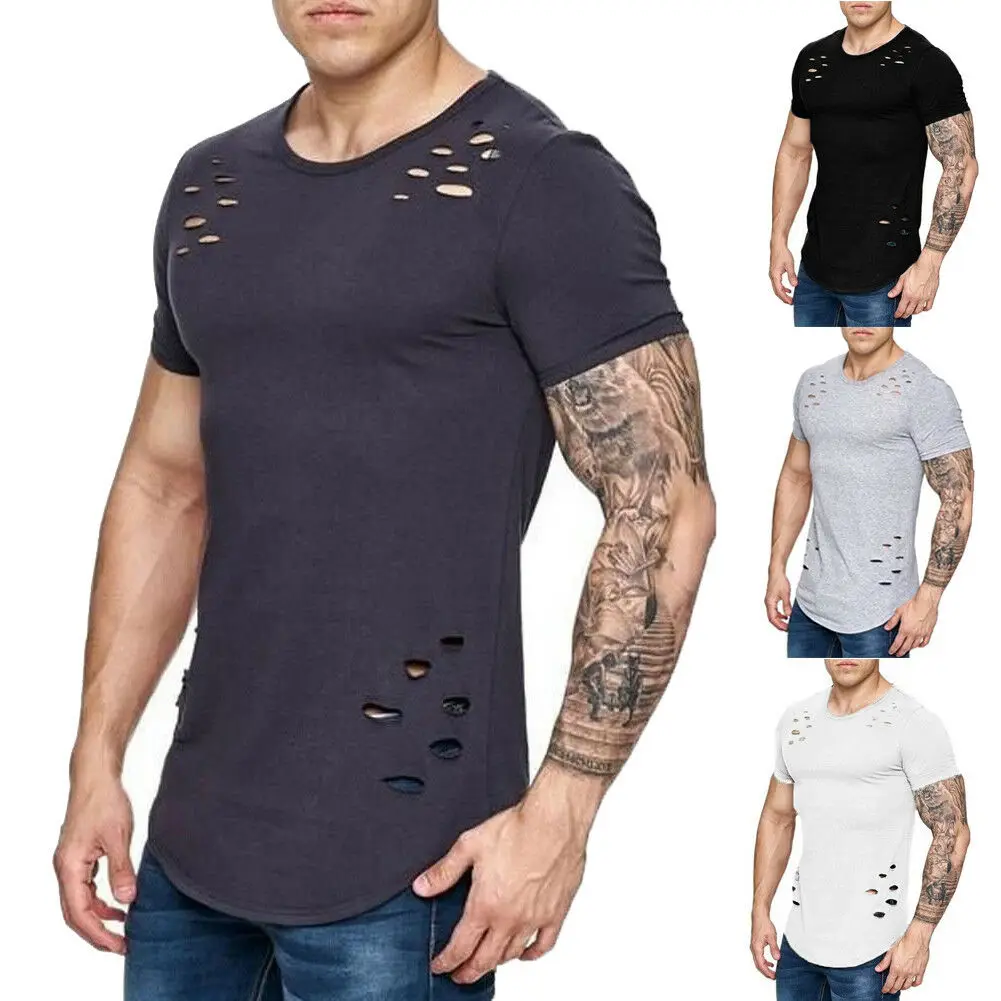 New arrival solid casual short sleeve plus size M-3XL Men Slim Fit O-Neck Short Sleeve Muscle Tee T-shirt Ripped Casual Tops
New arrival solid casual short sleeve plus size M-3XL Men Slim Fit O-Neck Short Sleeve Muscle Tee T-shirt Ripped Casual Tops