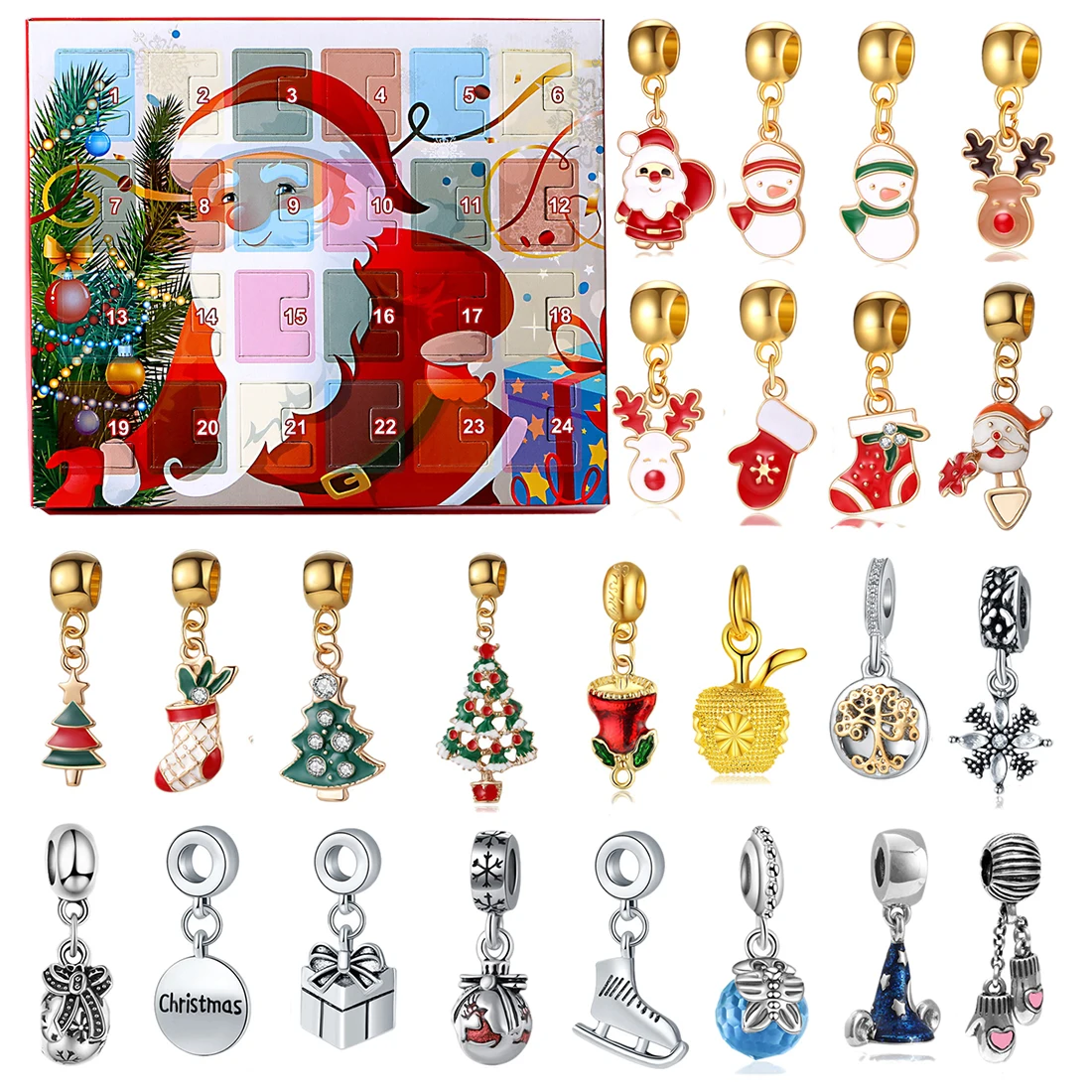 10 Types Christmas Calendar Gift Box DIY Merry Christmas Advent Calendar Pendants with 24 Small Accessories for Home Decor
10 Types Christmas Calendar Gift Box DIY Merry Christmas Advent Calendar Pendants with 24 Small Accessories for Home Decor