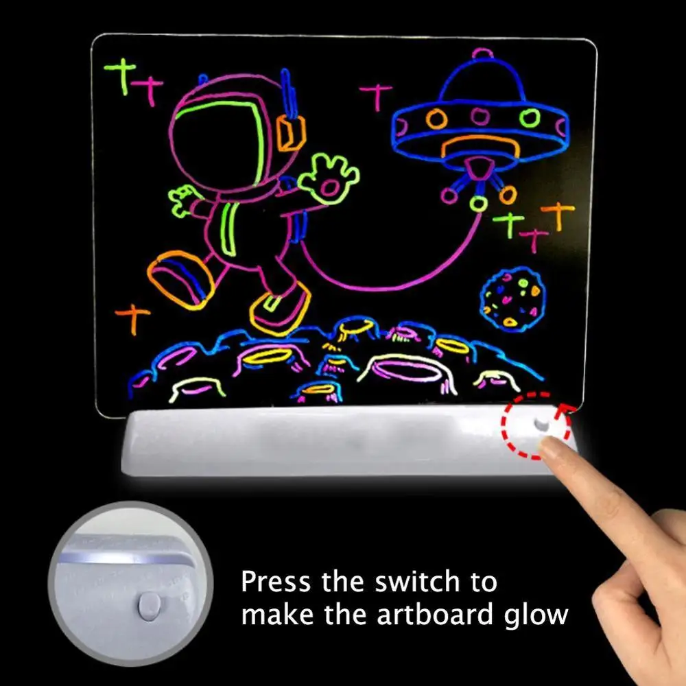 Magic 3D Light Drawing Led Magic Board Drawing Board Painting Early Education Games DIY Toy Painting Light Drawing
Magic 3D Light Drawing Led Magic Board Drawing Board Painting Early Education Games DIY Toy Painting Light Drawing