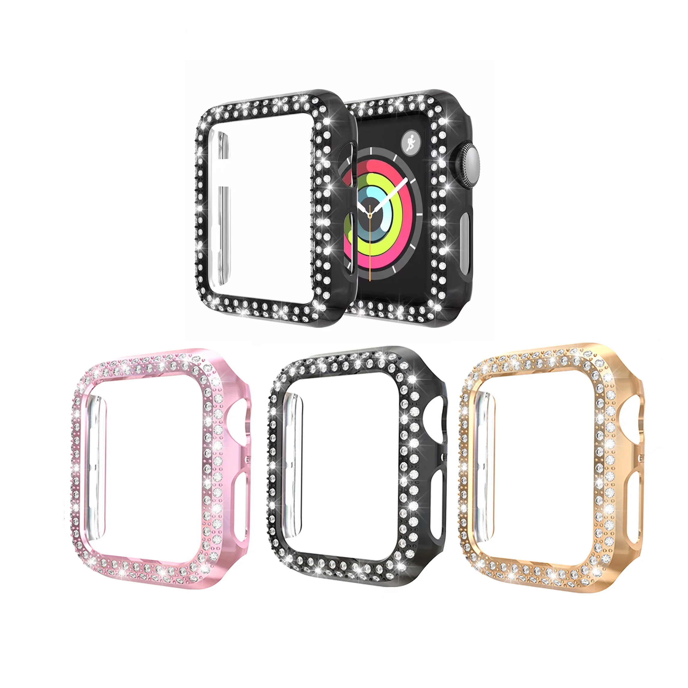 3 Pack Protector Frame Case Compatible with Apple Watch Series6/6 SE , Double Row Bling Crystal Diamonds Look Protective Cover
3 Pack Protector Frame Case Compatible with Apple Watch Series6/6 SE , Double Row Bling Crystal Diamonds Look Protective Cover