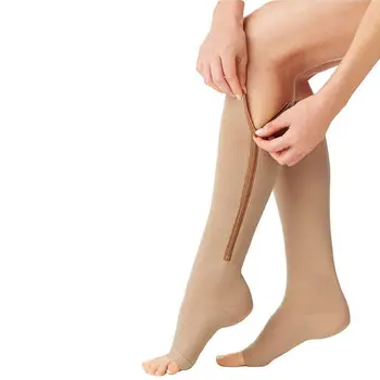 Zipper Compression Stockings For Men Women Nylon Zipper Knee Socks Unisex Leg Support Stretch Pressure Open Toe Long Socks
Zipper Compression Stockings For Men Women Nylon Zipper Knee Socks Unisex Leg Support Stretch Pressure Open Toe Long Socks