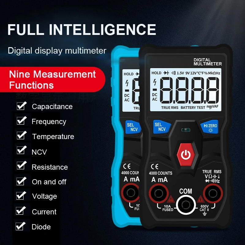 Prostormer NCV Digital multimeter Intelligent Recognition Digital electronic display High precision Automatic range Operating
Prostormer NCV Digital multimeter Intelligent Recognition Digital electronic display High precision Automatic range Operating