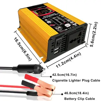 6000W 12V to 220V/110V Smart Display Car Power Inverter Converter Adapter Dual USB Voltage Transformer Modified Sine Wave
6000W 12V to 220V/110V Smart Display Car Power Inverter Converter Adapter Dual USB Voltage Transformer Modified Sine Wave