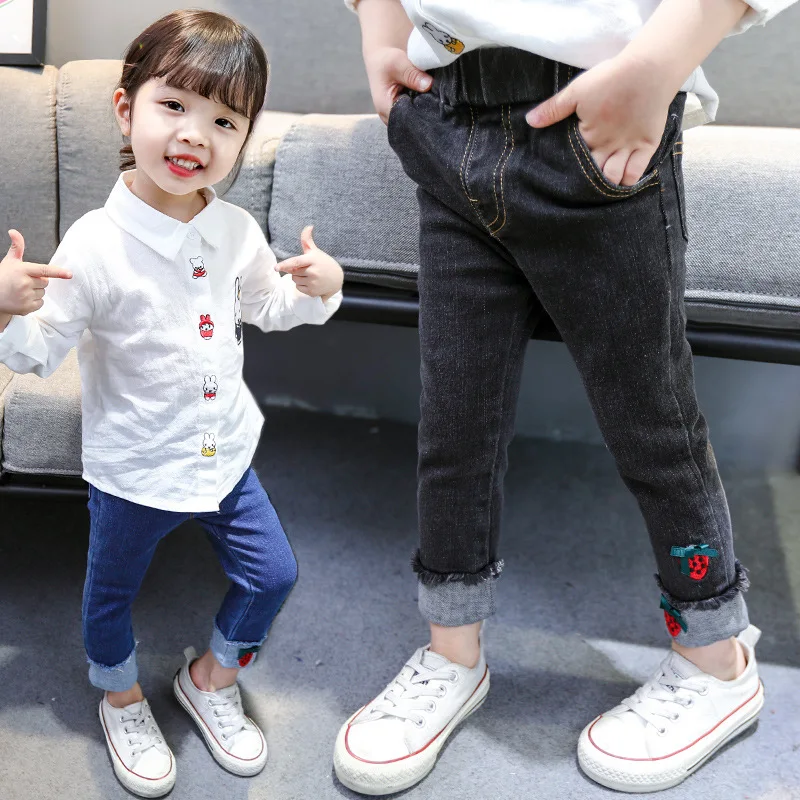 New Style 2019 Spring And Autumn Children Korean-style Trousers Girls Strawberry Embroidery Pure Cotton Crimping Cowboy Skinny P
New Style 2019 Spring And Autumn Children Korean-style Trousers Girls Strawberry Embroidery Pure Cotton Crimping Cowboy Skinny P