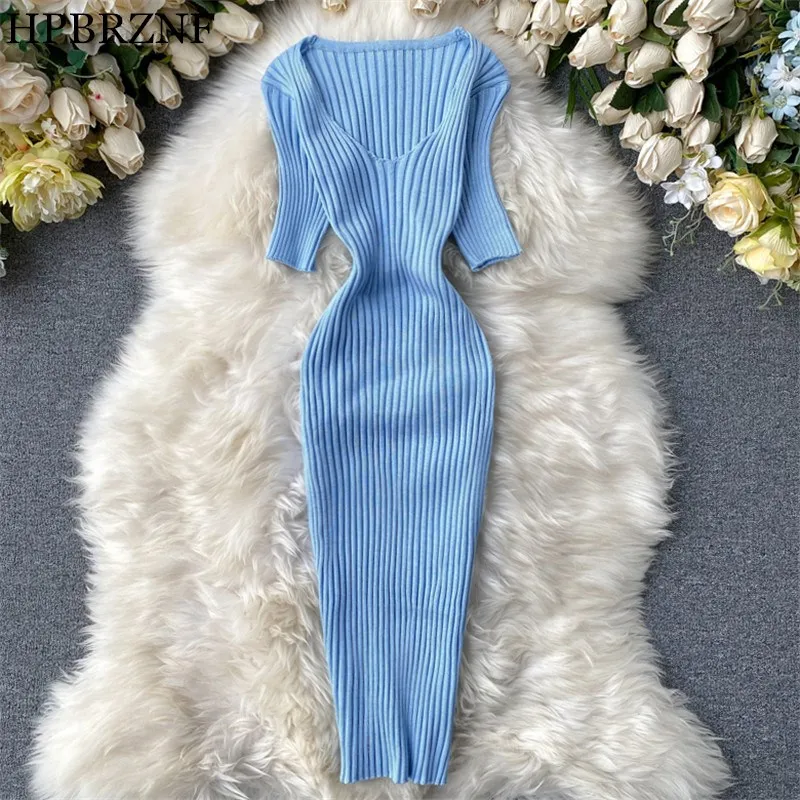 Summer V Neck Solid Color Knitted Dress Women Short Sleeve Sexy Slim Vestidos Stretch High Waist 2020 Lady Bodycon Mini Dress
Summer V Neck Solid Color Knitted Dress Women Short Sleeve Sexy Slim Vestidos Stretch High Waist 2020 Lady Bodycon Mini Dress