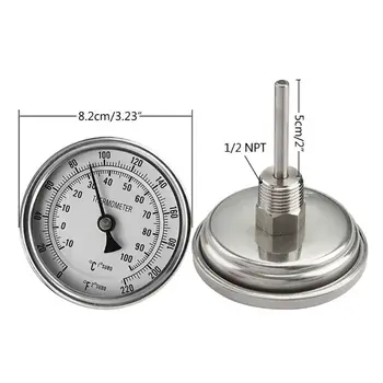 3" Dial Analog homebrew thermometer Kit 2" Probe 0 - 220 Degrees Homebrew beer Kettle wine with nuts o-ring washer
3" Dial Analog homebrew thermometer Kit 2" Probe 0 - 220 Degrees Homebrew beer Kettle wine with nuts o-ring washer