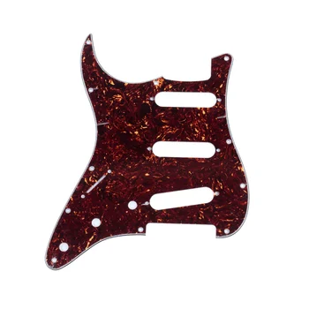 

Musiclily SSS 11 Hole Left Handed Strat Guitar Pickguard for Fender USA/Mexican Made Standard Stratocaster Style, 4Ply Tortoise