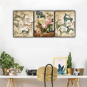 3 Panel Abstract Canvas Art Oil Painting elk With Flower Poster And Prints Wall Picture Living Room Bedroom Home Decor Nordic
3 Panel Abstract Canvas Art Oil Painting elk With Flower Poster And Prints Wall Picture Living Room Bedroom Home Decor Nordic
