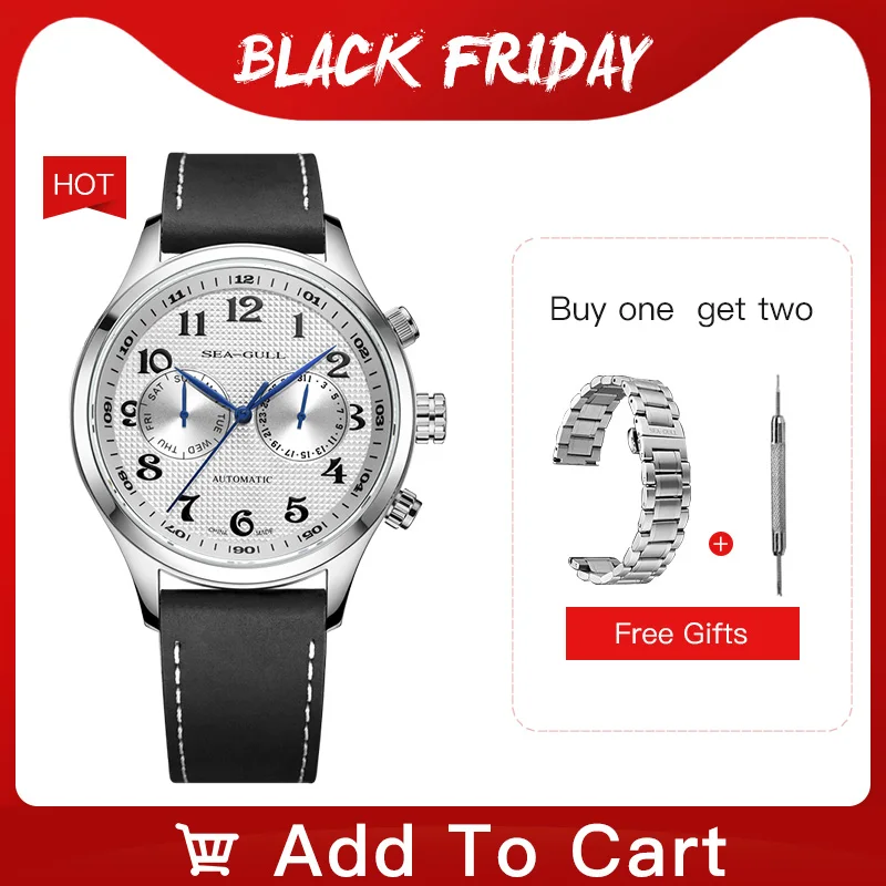 Seagull men's watch automatic mechanical watch simple calendar weekly calendar 50m waterproof leather men's watch 819.13.6063
Seagull men's watch automatic mechanical watch simple calendar weekly calendar 50m waterproof leather men's watch 819.13.6063