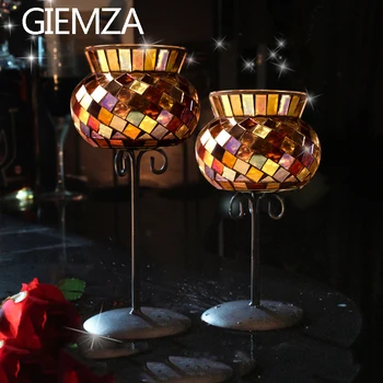 GIEMZA Mediterranean Candle Holder 1pc Iron Vase Glass Candlestick Container Romantic Wedding Dinner Decor Centerpieces Parties
GIEMZA Mediterranean Candle Holder 1pc Iron Vase Glass Candlestick Container Romantic Wedding Dinner Decor Centerpieces Parties
