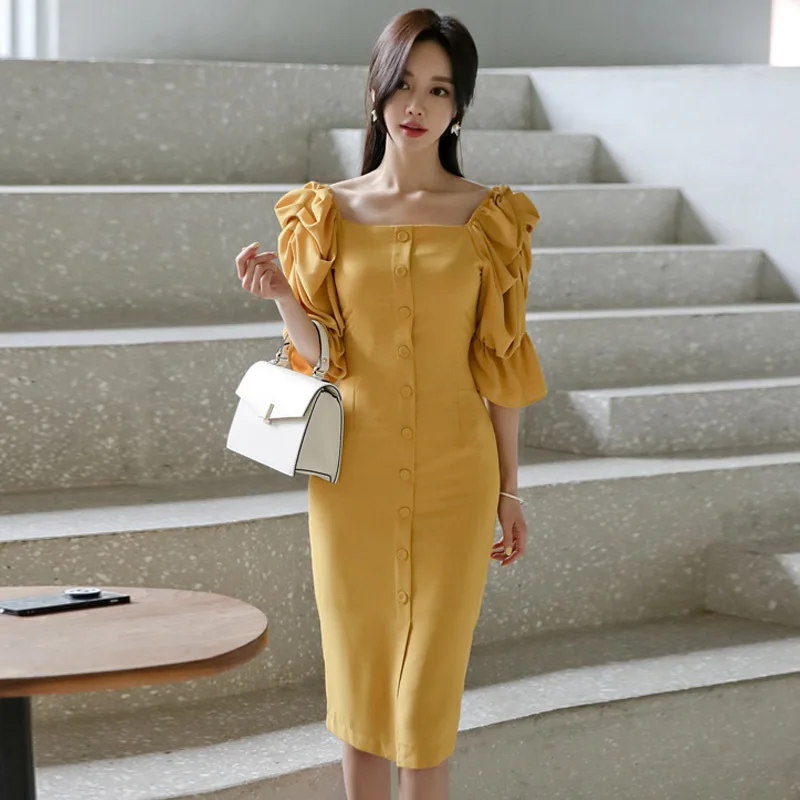 2019 Summer New Style WOMEN'S Dress Sexy off-the-Shoulder Backless Single Breasted Slim Fit Sheath Slit Dress
2019 Summer New Style WOMEN'S Dress Sexy off-the-Shoulder Backless Single Breasted Slim Fit Sheath Slit Dress