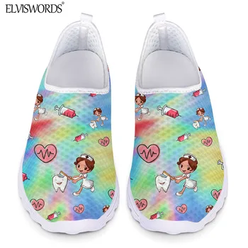 ELVISWORDS 2020 New Kawaii Nurse Pattern Women Spring Summer Flats Shoes Mesh Running Shoes for Lady Lightweight Causal Slip on 
ELVISWORDS 2020 New Kawaii Nurse Pattern Women Spring Summer Flats Shoes Mesh Running Shoes for Lady Lightweight Causal Slip on