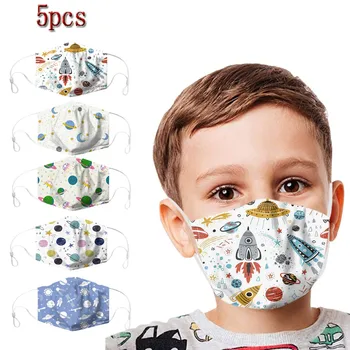 Kid Child 3d Printing Printed Pollution Spatter Face 5pc Masks Shield Mask Mascarilla Reutilizable Mascherine Lavabili Masques