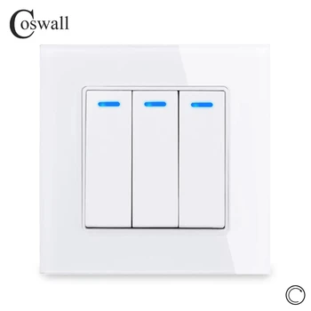 Coswall Glass Panel 1/2/3/4 Gang 1 Way Reset Pulse Switch Momentary Contact Push Button Wall Light Switch Blue Backlight 12-250V
Coswall Glass Panel 1/2/3/4 Gang 1 Way Reset Pulse Switch Momentary Contact Push Button Wall Light Switch Blue Backlight 12-250V