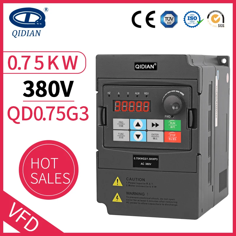 QD710 3 phase 380v 0.75kw Mini VFD Variable Frequency Drive Converter for Motor Speed Control Frequency Inverter
QD710 3 phase 380v 0.75kw Mini VFD Variable Frequency Drive Converter for Motor Speed Control Frequency Inverter
