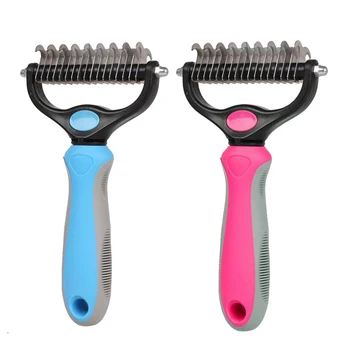 Pet Fur Knot Cutter Dog Grooming Shedding Tools Pet Cat Hair Removal Comb Brush Double Sided Pet Products,2 Pack
Pet Fur Knot Cutter Dog Grooming Shedding Tools Pet Cat Hair Removal Comb Brush Double Sided Pet Products,2 Pack