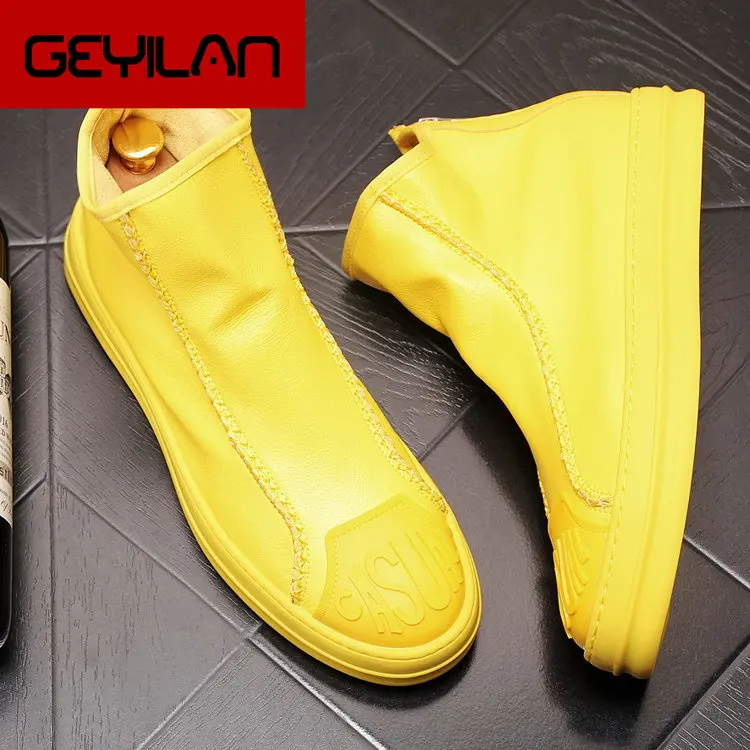 Simple Designer Men Yellow High Top Casual Shoes Zip Short Ankle Boot White Warm Short Plush Leisure Boots Zapatos Hombre
Simple Designer Men Yellow High Top Casual Shoes Zip Short Ankle Boot White Warm Short Plush Leisure Boots Zapatos Hombre