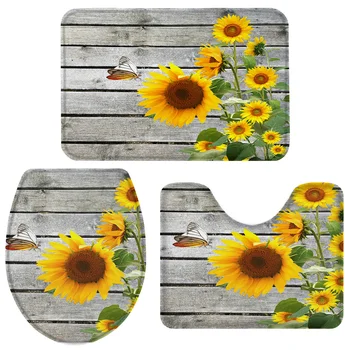 3 Pieces Bathroom Set Sunflower Rustic Chic Bath Set Toilet Cover Mat Pedestal Rug Non-Slip Bathroom Rug Set
3 Pieces Bathroom Set Sunflower Rustic Chic Bath Set Toilet Cover Mat Pedestal Rug Non-Slip Bathroom Rug Set