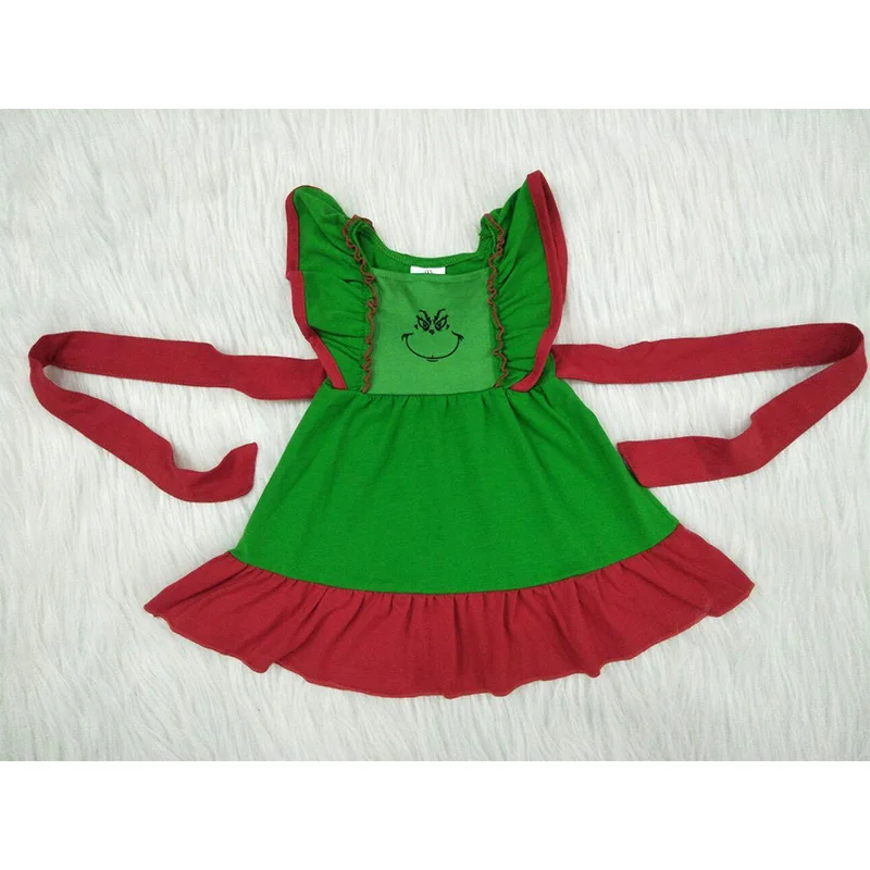 Toddler Fashion High Quality Christmas Grinch Ruffle Dress With Belt Kids Girls Boutique Xmas Clothing
Toddler Fashion High Quality Christmas Grinch Ruffle Dress With Belt Kids Girls Boutique Xmas Clothing