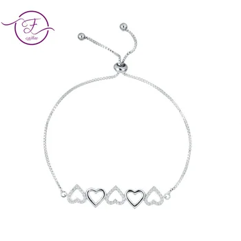 Lovely Heart Bracelet Adjustable Hand Jewelry Silver Bracelet Female Charm Bracelets Bangle Fine Jewelri
Lovely Heart Bracelet Adjustable Hand Jewelry Silver Bracelet Female Charm Bracelets Bangle Fine Jewelri
