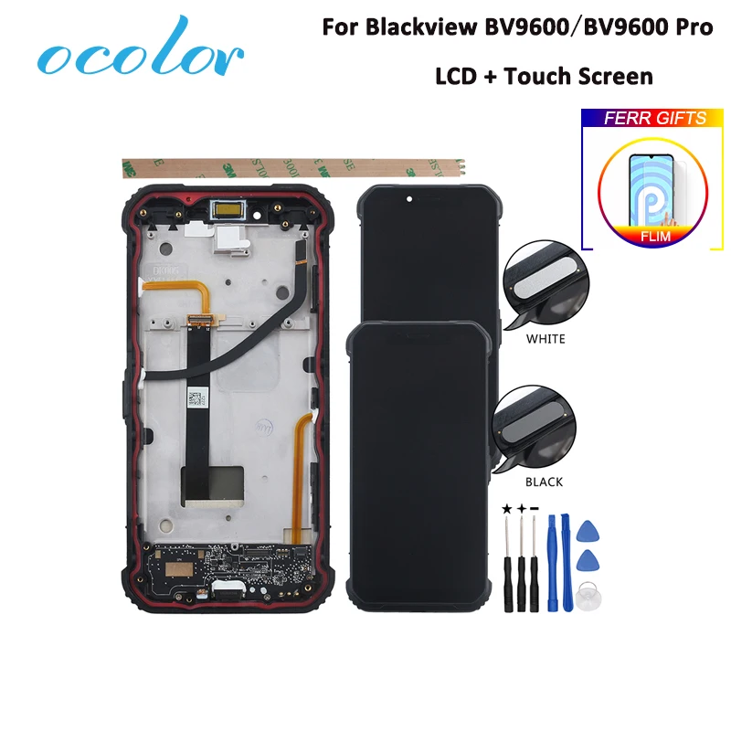 ocolor For Blackview BV9600 BV9600 Pro LCD Display And Touch Screen With Frame With Film And Fingerprint Sensor Button + Tools
ocolor For Blackview BV9600 BV9600 Pro LCD Display And Touch Screen With Frame With Film And Fingerprint Sensor Button + Tools