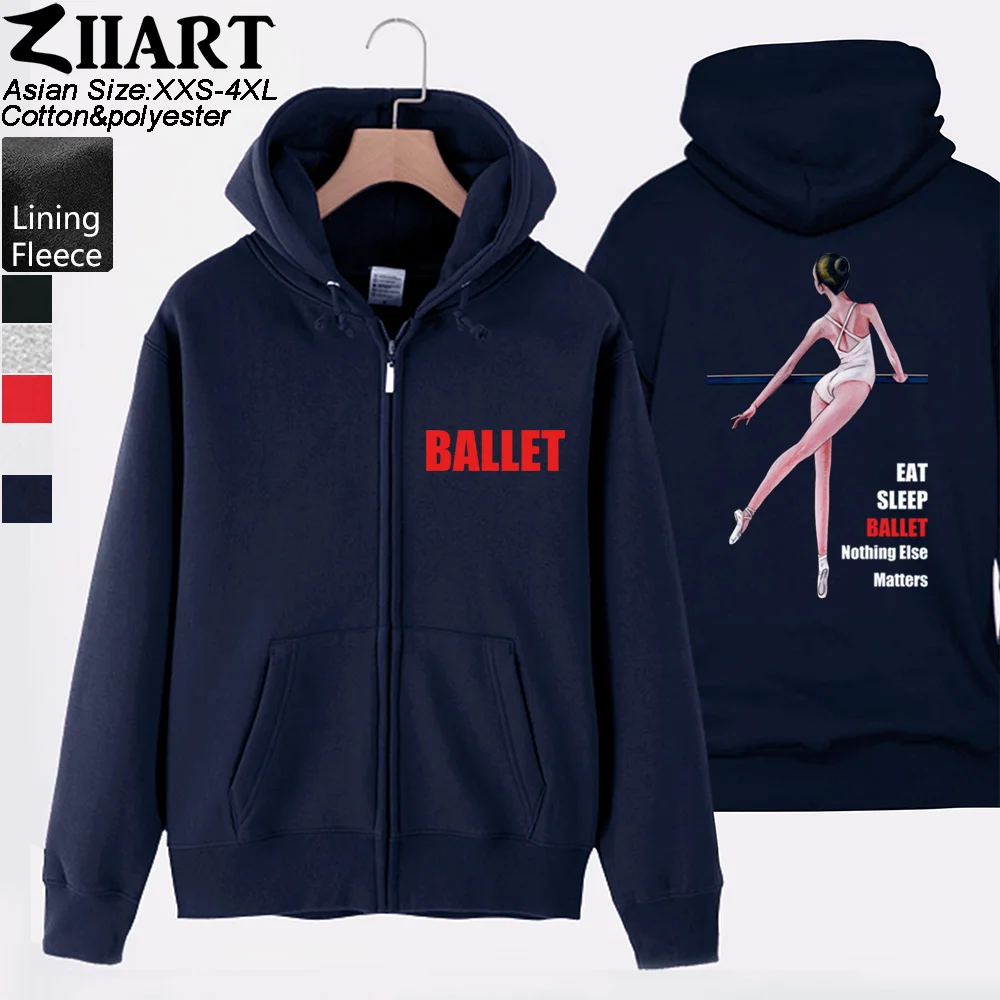 Woman Coat Girl Jacket Full Zip Hoodie Hooded Ballet Elegant Dancer Eat Sleep Ballet Nothing Else Matters Fleece Autumn ZIIART
Woman Coat Girl Jacket Full Zip Hoodie Hooded Ballet Elegant Dancer Eat Sleep Ballet Nothing Else Matters Fleece Autumn ZIIART