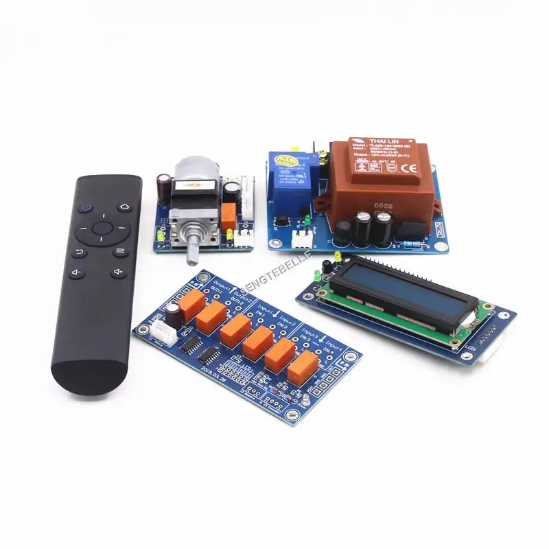 Hifi Motor potentiometer preamp board remote volume control board+display+AC230V transformer+input switch | Электроника