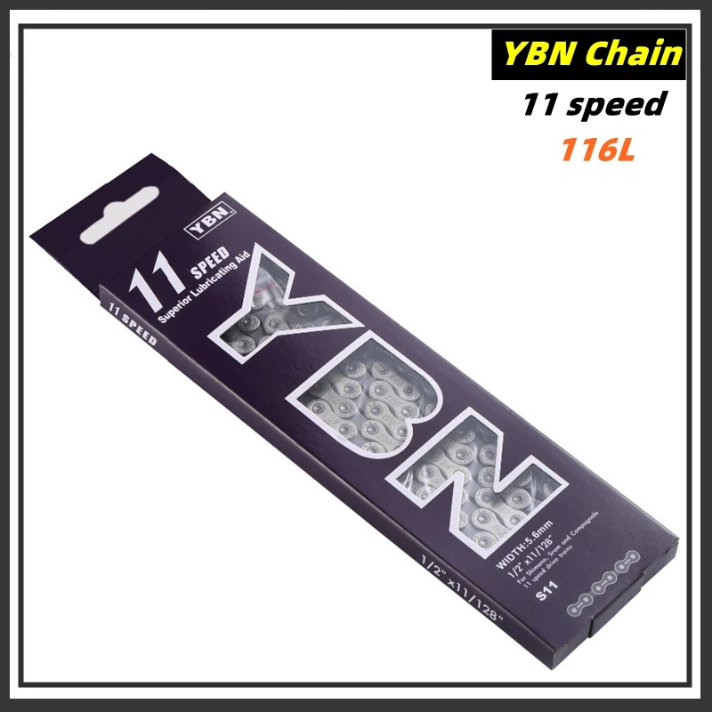 YBN легкие 11 скоростей 116 звеньев велосипедные цепи серебряный полый дизайн MTB дорожный велосипед Chian S11S для M7000 XT