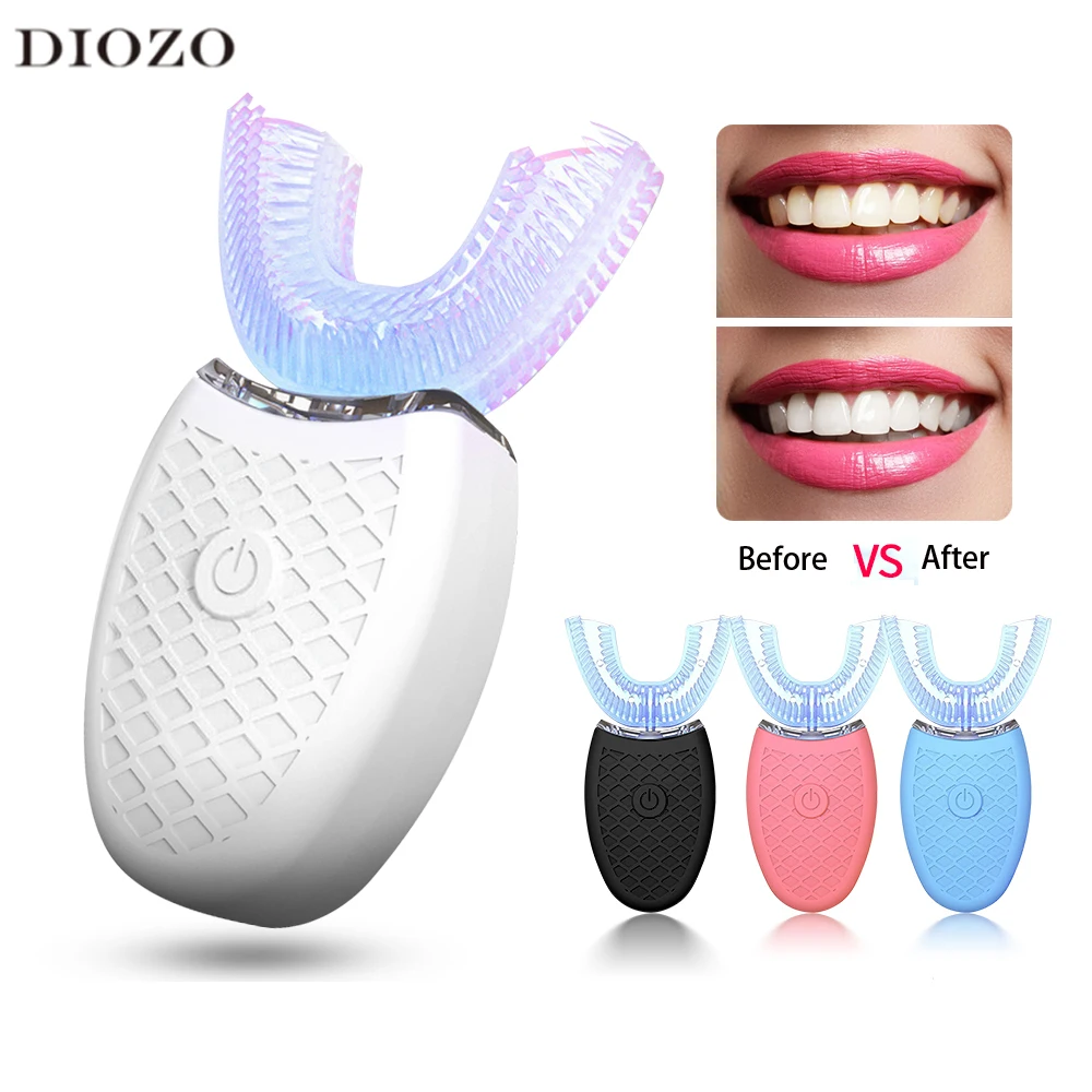 360 Degrees Intelligent Automatic Sonic Electric Toothbrush U Type 4 Modes Tooth Brush USB Charging Tooth Whitening Blue Light
360 Degrees Intelligent Automatic Sonic Electric Toothbrush U Type 4 Modes Tooth Brush USB Charging Tooth Whitening Blue Light
