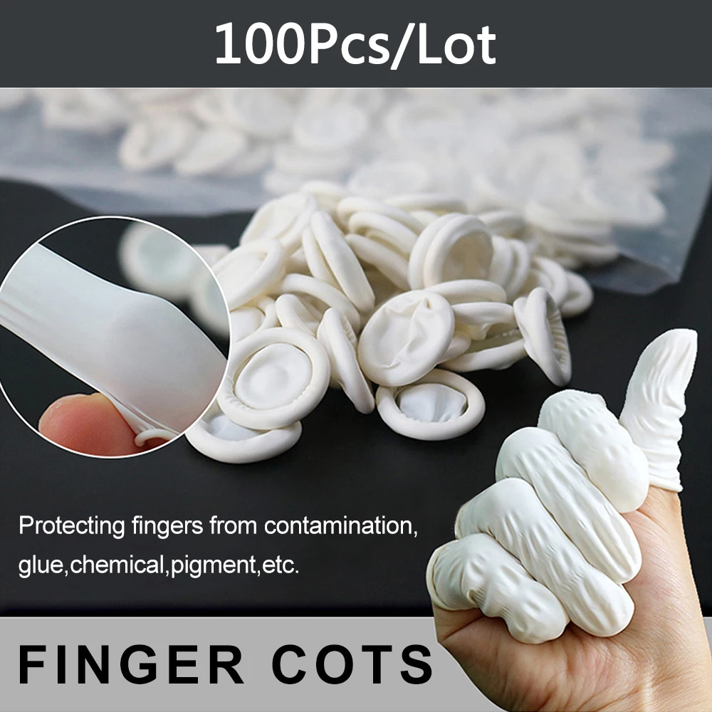 100Pcs/Lot Rubber Latex Finger Disposable Anti Static White Eyebrow Extension Gloves Practical Eyelash Extension Nail Cots
100Pcs/Lot Rubber Latex Finger Disposable Anti Static White Eyebrow Extension Gloves Practical Eyelash Extension Nail Cots