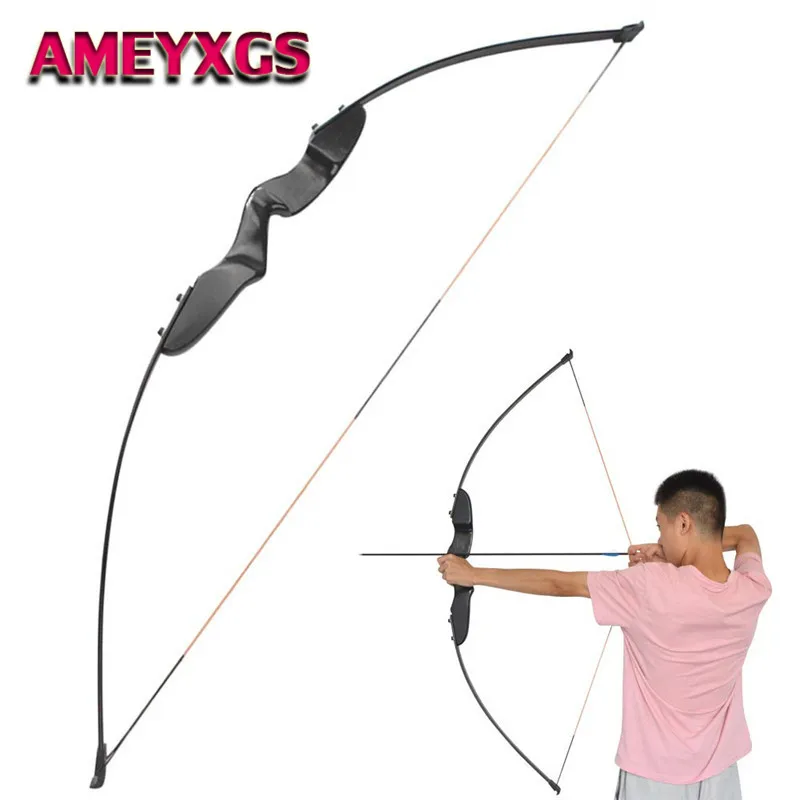 Фото 1pc 54" Archery Straight Recurve Bow 40lbs Hunting Target Takedown Plactice Shooting Black For Training Accessories | Спорт и