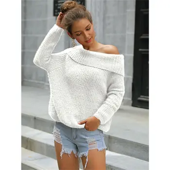Autumn Off Shoulder Women Roll Neck Pullovers Warm Winter Knitted Sweater Young Ladies Long Sleeve Women Loose Sweater Female
Autumn Off Shoulder Women Roll Neck Pullovers Warm Winter Knitted Sweater Young Ladies Long Sleeve Women Loose Sweater Female