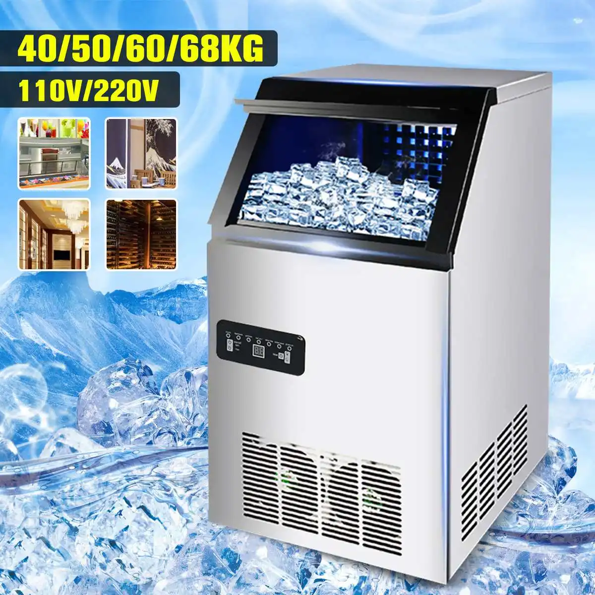 50kg /60kg/68kg 110V/220V Electric Automatic Cube Ice Maker Bar Coffee Shop Commercial or Home Use Ice Making Machine Ice Maker
50kg /60kg/68kg 110V/220V Electric Automatic Cube Ice Maker Bar Coffee Shop Commercial or Home Use Ice Making Machine Ice Maker