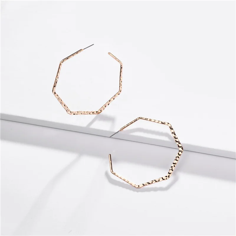 Punk Design Exaggerate Hammered Uneven Surface Geometric Polygonal Hoop Earrings for Women
Punk Design Exaggerate Hammered Uneven Surface Geometric Polygonal Hoop Earrings for Women