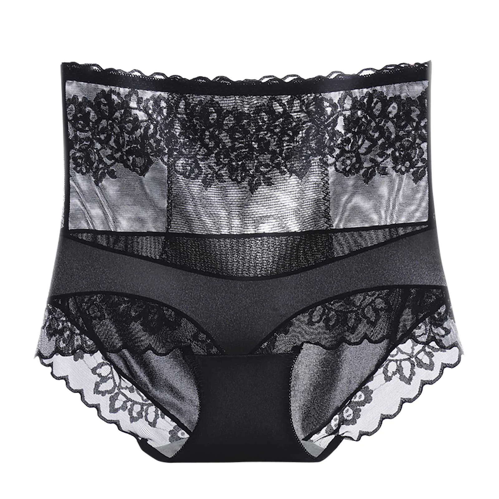 Fashion (A)High Waist Lace Panties Sexy Sheer Mesh Underwear For Women