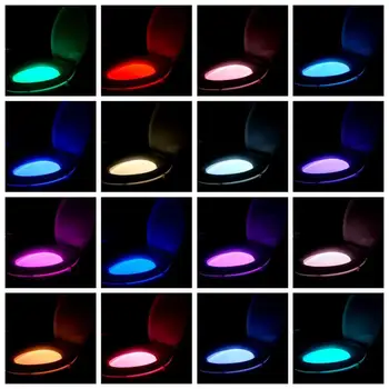 Toilet Night Light Motion Sensor Activated LED Light 16 Colors Changing Toilet Bowl Nightlight for wc
Toilet Night Light Motion Sensor Activated LED Light 16 Colors Changing Toilet Bowl Nightlight for wc
