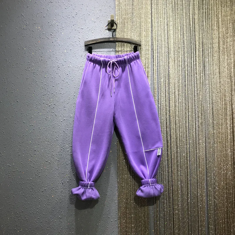Purple Pants Plus Velvet Thicken Solid Color Pocket Elastic Waist Personality Straight Harun Pants Drawstring Sweatpants
Purple Pants Plus Velvet Thicken Solid Color Pocket Elastic Waist Personality Straight Harun Pants Drawstring Sweatpants