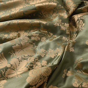 140CM Wide 40MM Floral Jacquard Green Silk Cotton Brocade Silk Fabric for Dress Jacket H598
140CM Wide 40MM Floral Jacquard Green Silk Cotton Brocade Silk Fabric for Dress Jacket H598