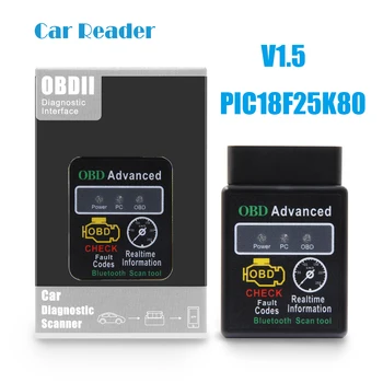 ELM327 V1.5 Bluetooth PIC18F25K80 OBD2 For Android support J1850 protocols OBDII Diagnostic Scanner elm 327 Car Code Reader
ELM327 V1.5 Bluetooth PIC18F25K80 OBD2 For Android support J1850 protocols OBDII Diagnostic Scanner elm 327 Car Code Reader