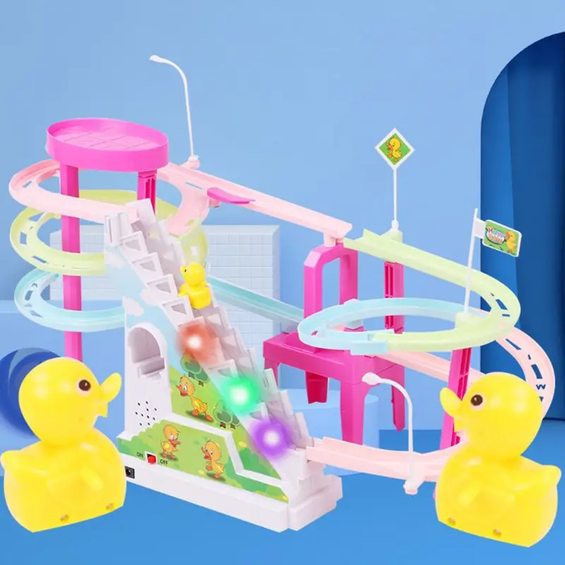 Electric Small Duck Climb Stairs Toy with Light and Music Track Slide Learning Toy for Children Gifts
Electric Small Duck Climb Stairs Toy with Light and Music Track Slide Learning Toy for Children Gifts