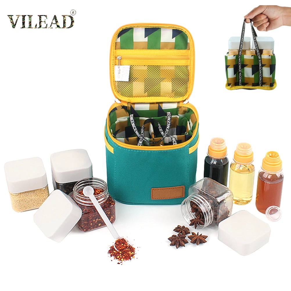 Походный контейнер для хранения посуды VILEAD портативный специй коробка приправ