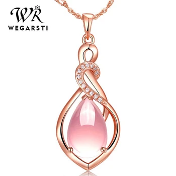 WEWEGARSTI Water Drop Rose Quartz Necklace For Women Gemstone 925 Silver Necklace With 18K Rose Gold Plated Chain Fine Jewelry
WEWEGARSTI Water Drop Rose Quartz Necklace For Women Gemstone 925 Silver Necklace With 18K Rose Gold Plated Chain Fine Jewelry